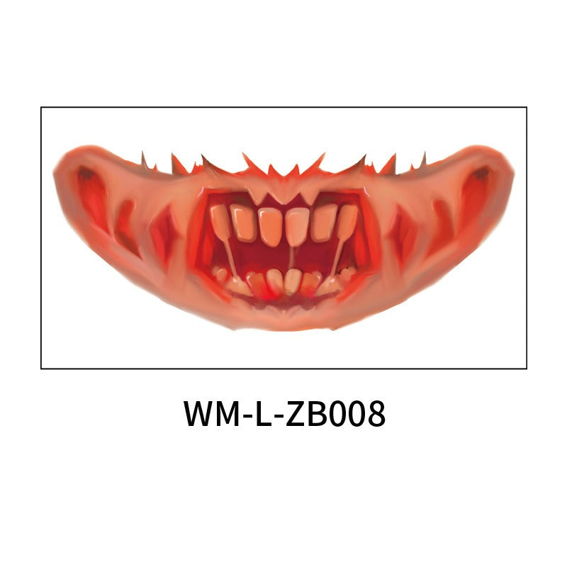 Halloween Mouth Tattoo Party Horror Scary Lips DIY Decoration Big mouth eprolo
