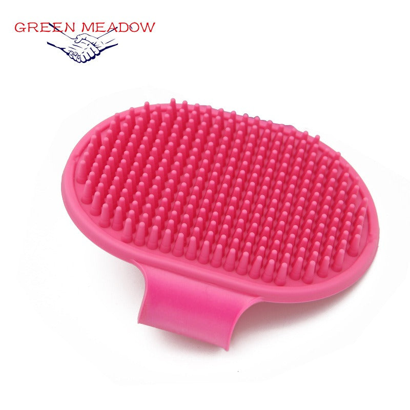 Silicone Pet Grooming Brush for Bathing Massage Brush Rubber Shampoo Comb with Adjustable Ring eprolo