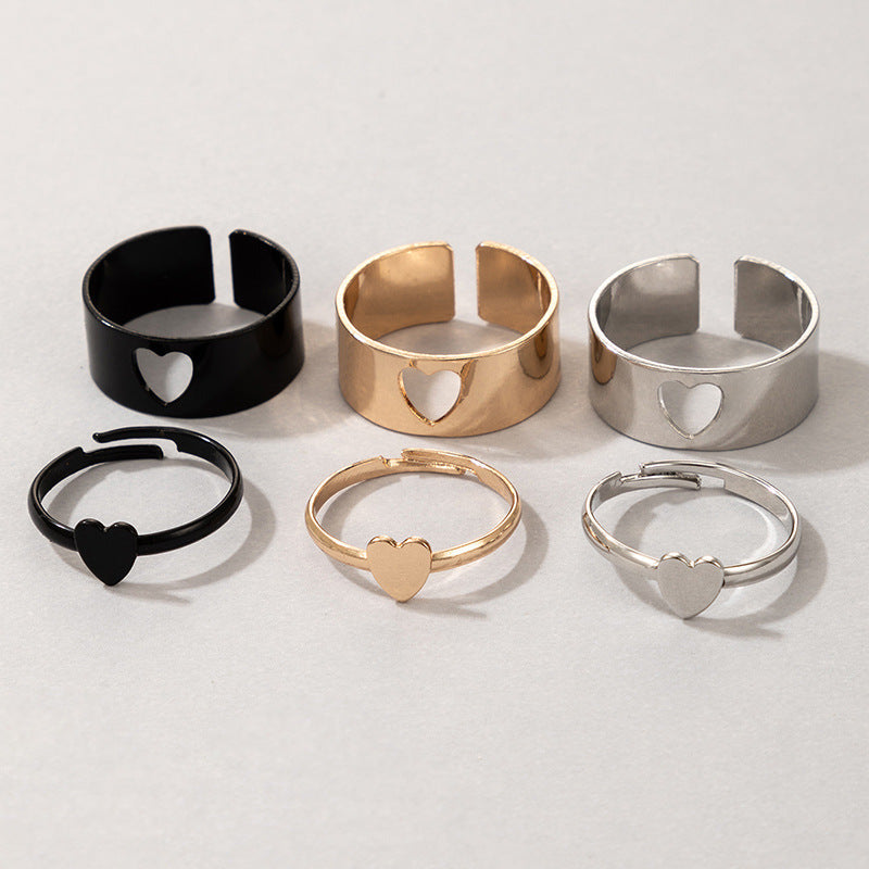 Butterfly Ring Set Creative Hollow Ins Personality Punk Style Couple Ring Pair Ring El Pazar
