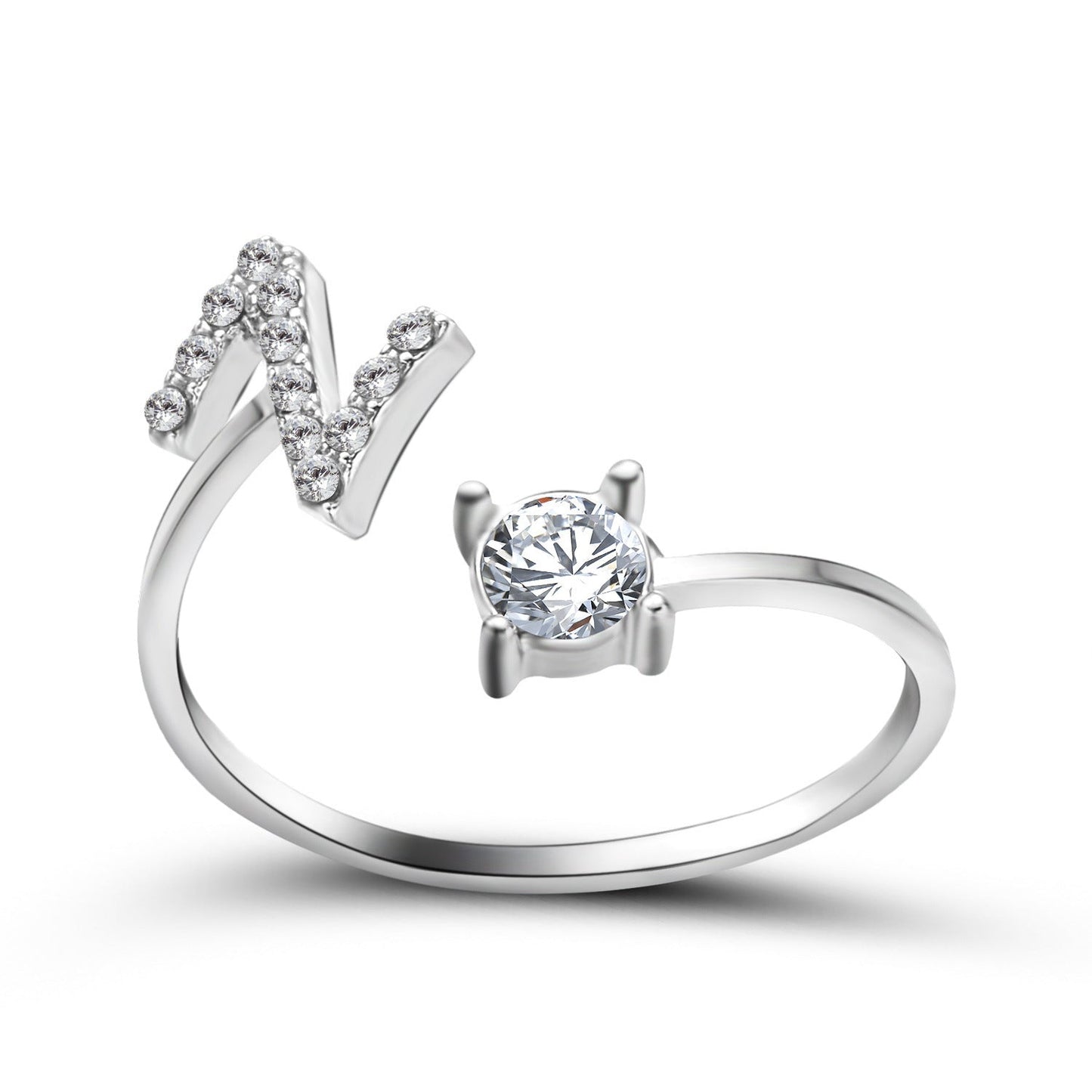 New Design Adjustable 26 Initial Letter Ring Fashion Jewelry For Women Simple Elegant Jewelry El Pazar