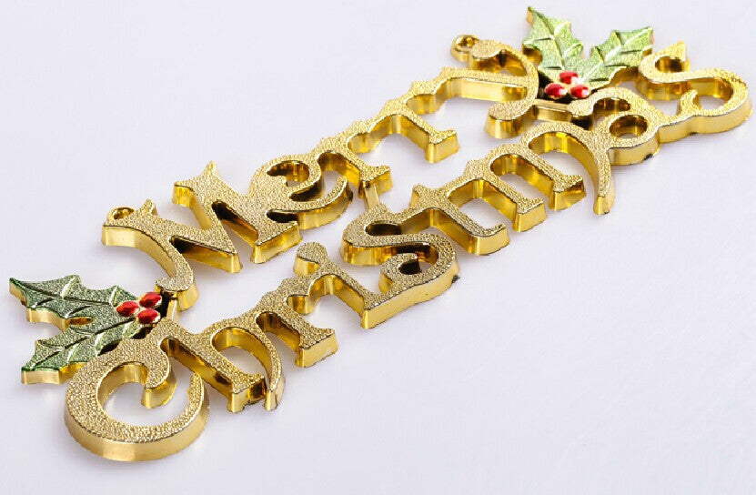 Christmas 14-60cm 3D English Decorative Plaque English Alphabet Plaque Christmas Tree Decorative Plaque Alphabet Pendant eprolo