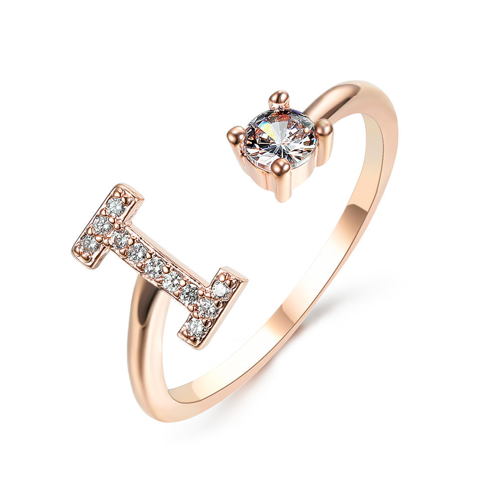 New Design Adjustable 26 Initial Letter Ring Fashion Jewelry For Women Simple Elegant Jewelry El Pazar