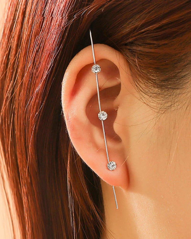 Personalized and minimalist piercing ear needles for women, lightning leaves, earlobe style diagonal earrings eprolo