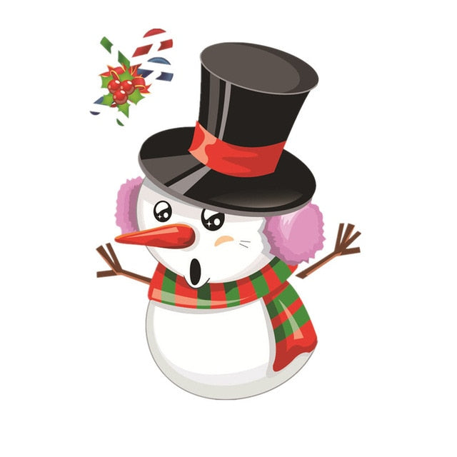 Christmas Window Sticker Santa Claus/Snowman/Elk Glass Sticker Xmas Christmas Decorations for Home Natal New Year Gift Noel eprolo