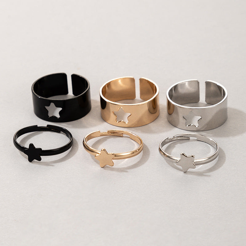 Butterfly Ring Set Creative Hollow Ins Personality Punk Style Couple Ring Pair Ring El Pazar