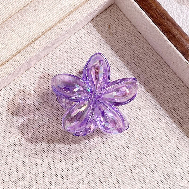 Mini 4CM Plumeria Rubra Grip Electroplated AB Color Bauhinia Barrettes El Pazar
