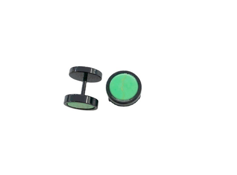 Titanium Steel Black Turquoise White Fashion Stud Earrings El Pazar