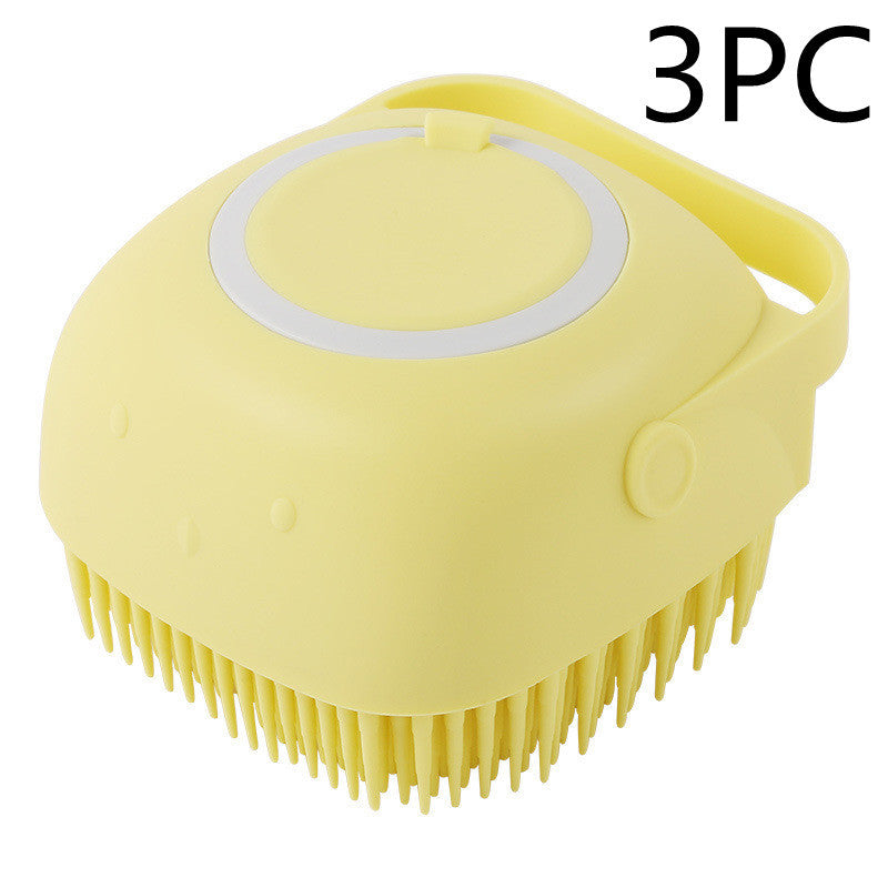 Silicone Dog Bath Massage Gloves Brush Pet Cat Bathroom Cleaning Tool Comb Brush For Dog Can Pour Shampoo Dog Grooming Supplies El Pazar