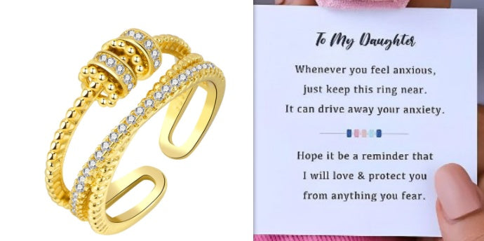 S925 Sterling Silver Rotating Ring Women's Fashion Personality El Pazar