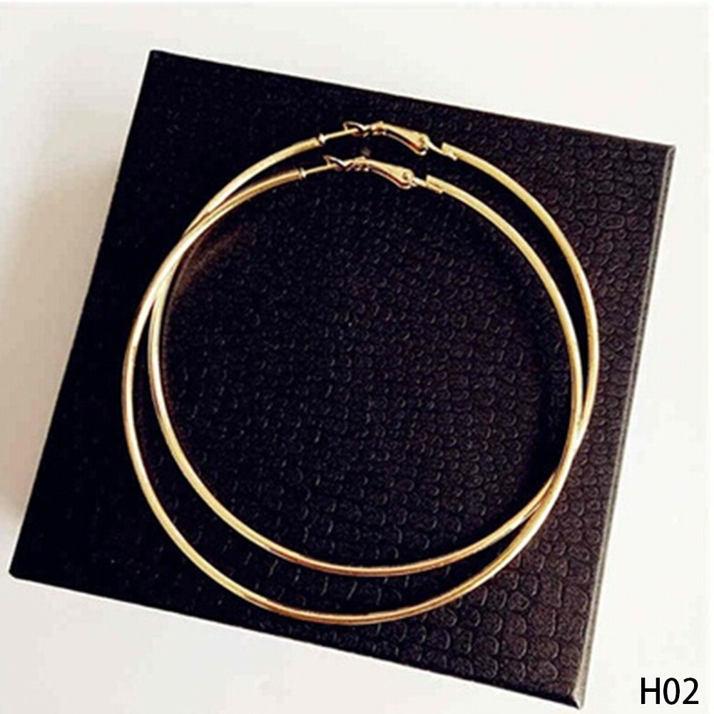 Personality Super Big Circles Hoop Earrings For Women Fashion Gold Silver Color Jewelry Trendy Retro Big Round Circle Earrings eprolo