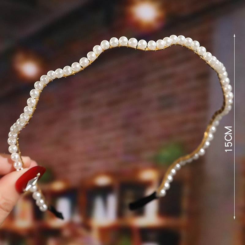 Bride's Hair Accessories Women's Handwoven Knotty Pearl Headband Japanese Korean Headdress Bow Hair Clip Crown Headband eprolo