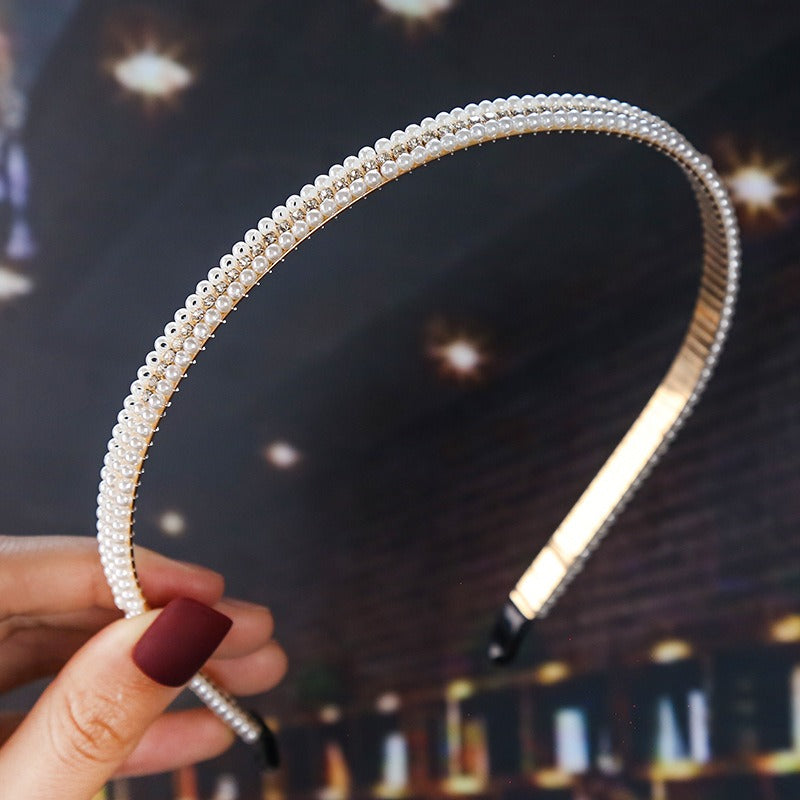 Bride's Hair Accessories Women's Handwoven Knotty Pearl Headband Japanese Korean Headdress Bow Hair Clip Crown Headband eprolo