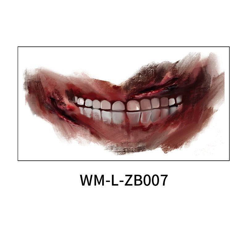 Halloween Mouth Tattoo Party Horror Scary Lips DIY Decoration Big mouth eprolo
