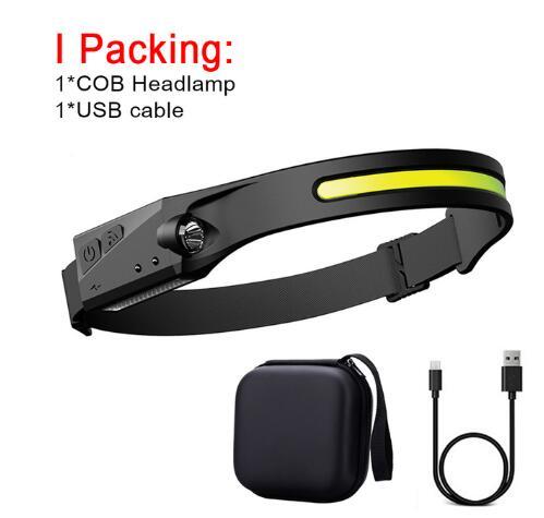 COB LED Induction Riding Headlamp Flashlight USB Rechargeable Waterproof Camping Headlight With All Perspectives Hunting Light El Pazar