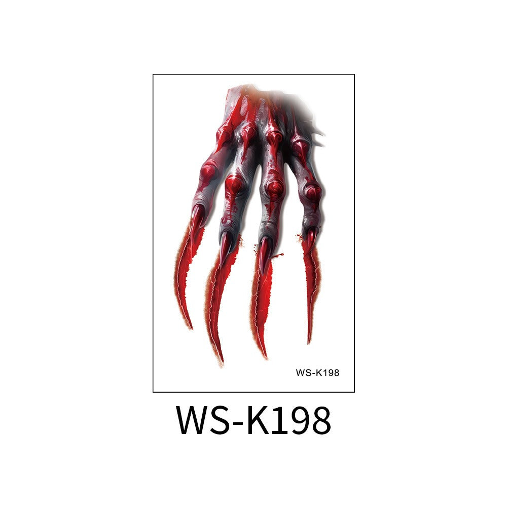 Halloween tattoo sticker simulation bloody scar sticker realistic horror disposable temporary waterproof sticker eprolo
