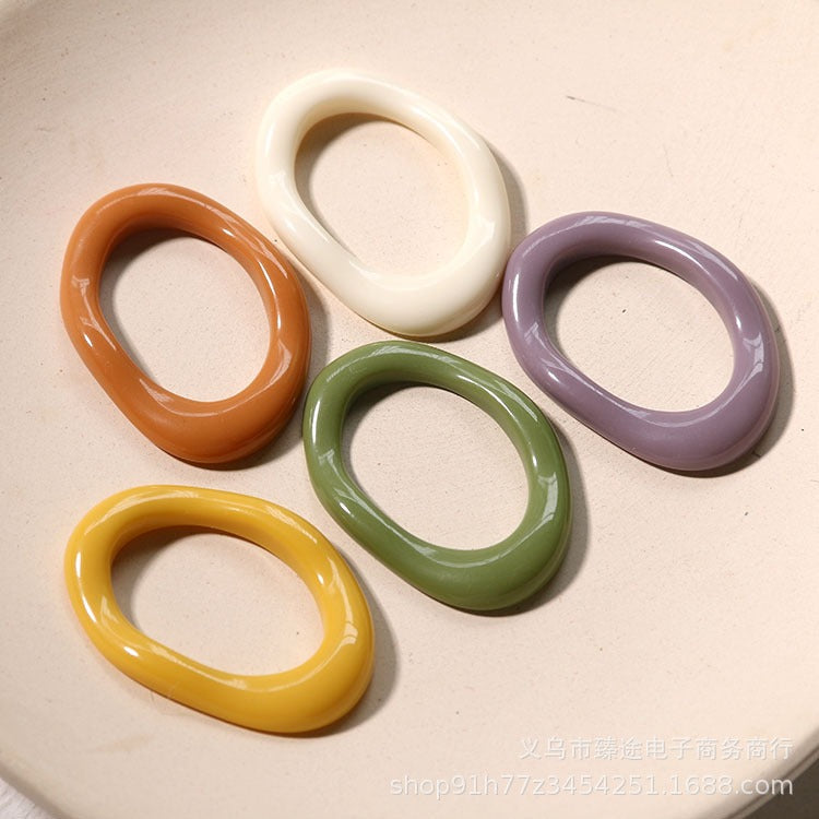 Irregular oval hollow ring frame resin accessories DIY handmade earring headwear material eprolo