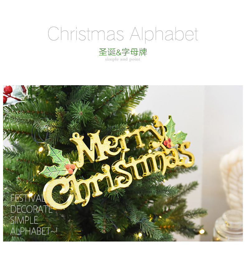 Christmas 14-60cm Three-Dimensional English Decorative Sign English Letter Sign Christmas Tree Decorative Sign Letter Pendant eprolo