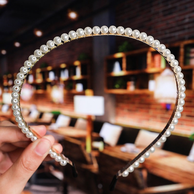 Bride's Hair Accessories Women's Handwoven Knotty Pearl Headband Japanese Korean Headdress Bow Hair Clip Crown Headband eprolo