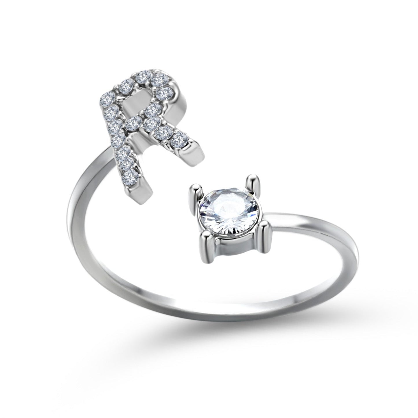 New Design Adjustable 26 Initial Letter Ring Fashion Jewelry For Women Simple Elegant Jewelry El Pazar