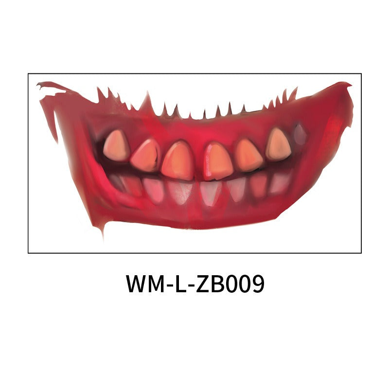 Halloween Mouth Tattoo Party Horror Scary Lips DIY Decoration Big mouth eprolo