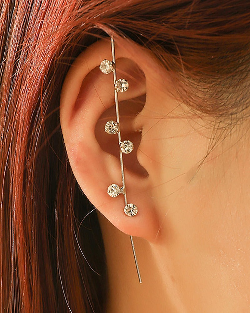 Personalized and minimalist piercing ear needles for women, lightning leaves, earlobe style diagonal earrings eprolo