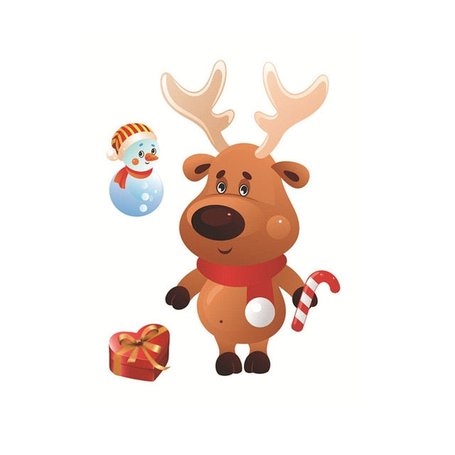 Christmas Window Sticker Santa Claus/Snowman/Elk Glass Sticker Xmas Christmas Decorations for Home Natal New Year Gift Noel eprolo