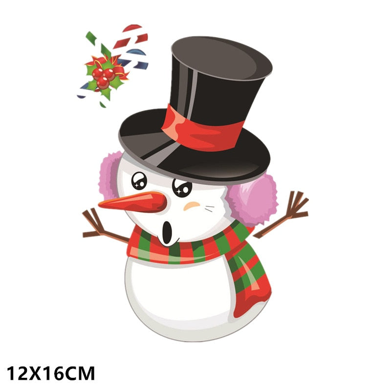 Christmas Window Sticker Santa Claus/Snowman/Elk Glass Sticker Xmas Christmas Decorations for Home Natal New Year Gift Noel eprolo