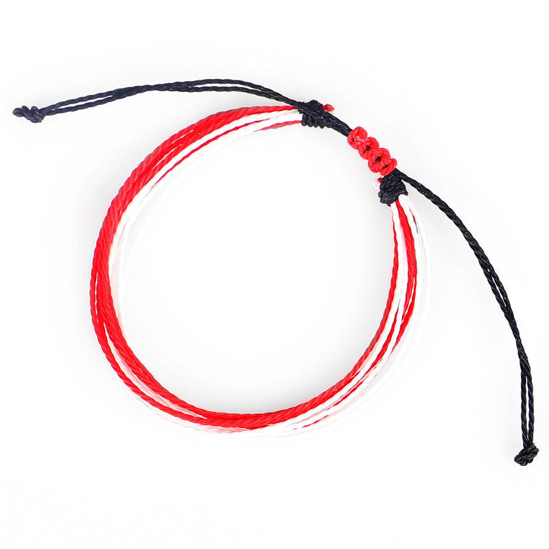 Wax Line Creative Handwoven Bracelet Colorful Drawstring El Pazar