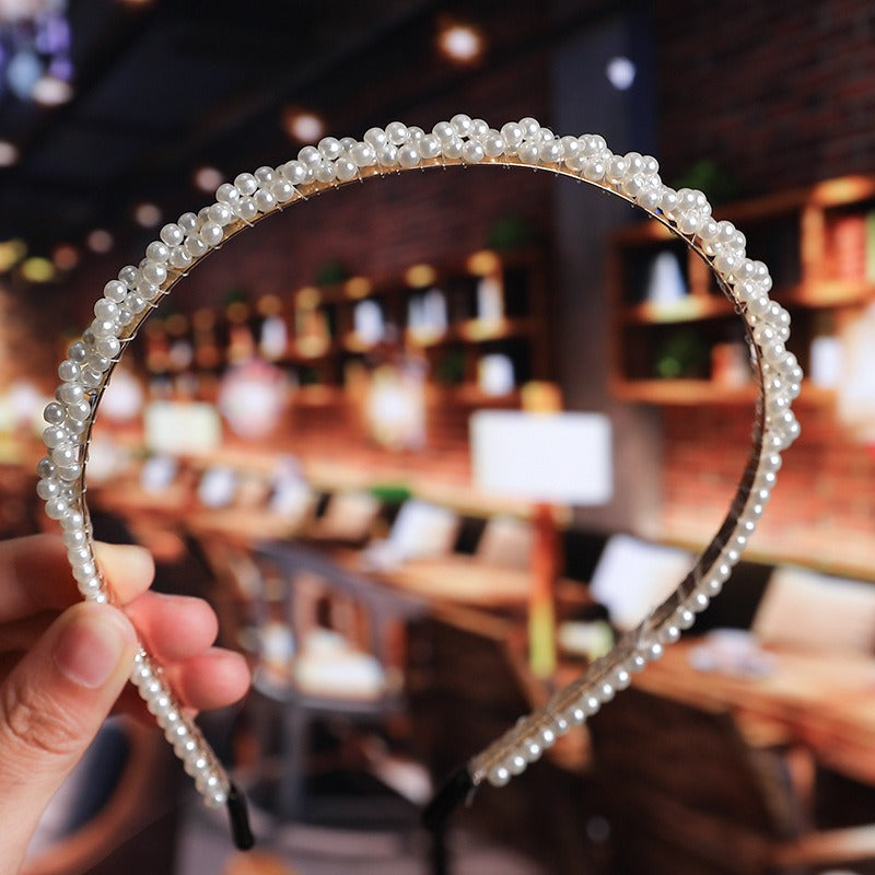 Bride's Hair Accessories Women's Handwoven Knotty Pearl Headband Japanese Korean Headdress Bow Hair Clip Crown Headband eprolo