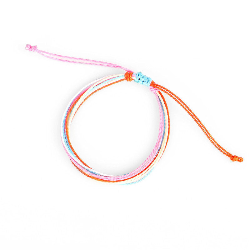 Wax Line Creative Handwoven Bracelet Colorful Drawstring El Pazar
