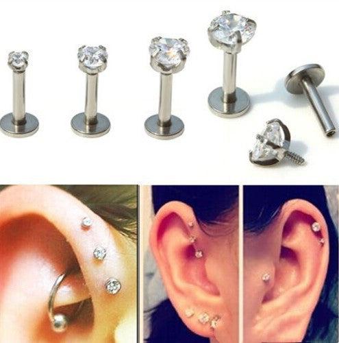 Titanium Steel Piercing Jewelry With Diamond Zircon Inner El Pazar