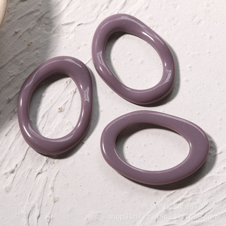Irregular oval hollow ring frame resin accessories DIY handmade earring headwear material eprolo