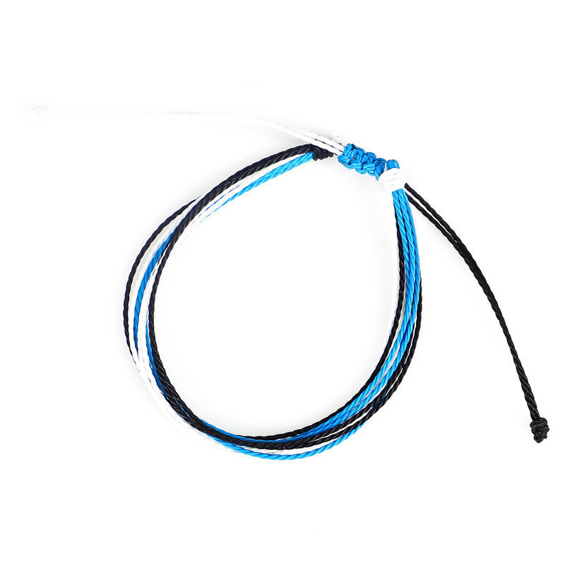 Wax Line Creative Handwoven Bracelet Colorful Drawstring El Pazar