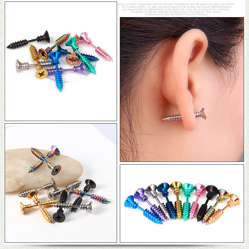 Not Easy To Be Allergic To Titanium Steel Piercing Ear Studs El Pazar