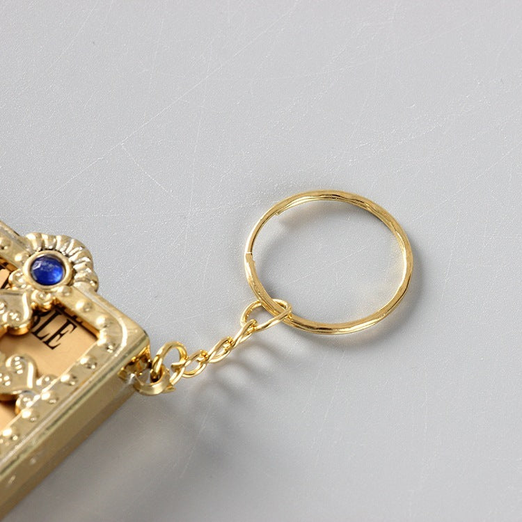 Mini HOLY Bible Keychain Religious Christian Jesus Cross Key Chain Women Prayer God Bless Gift Souvenirs Keyring El Pazar