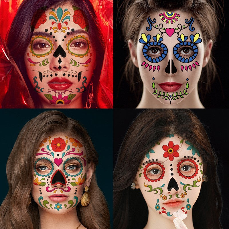 Halloween Face Tattoo Stickers Makeup Ball Funny Makeup Temporary Stickers eprolo