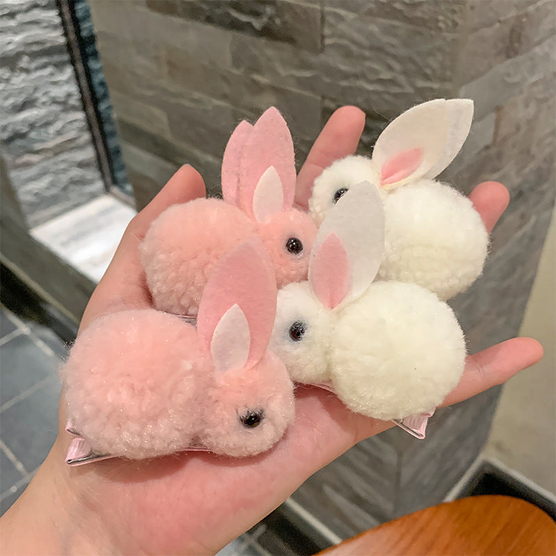 Cute Bunny Three-dimensional Barrettes Children's Plush Clip El Pazar