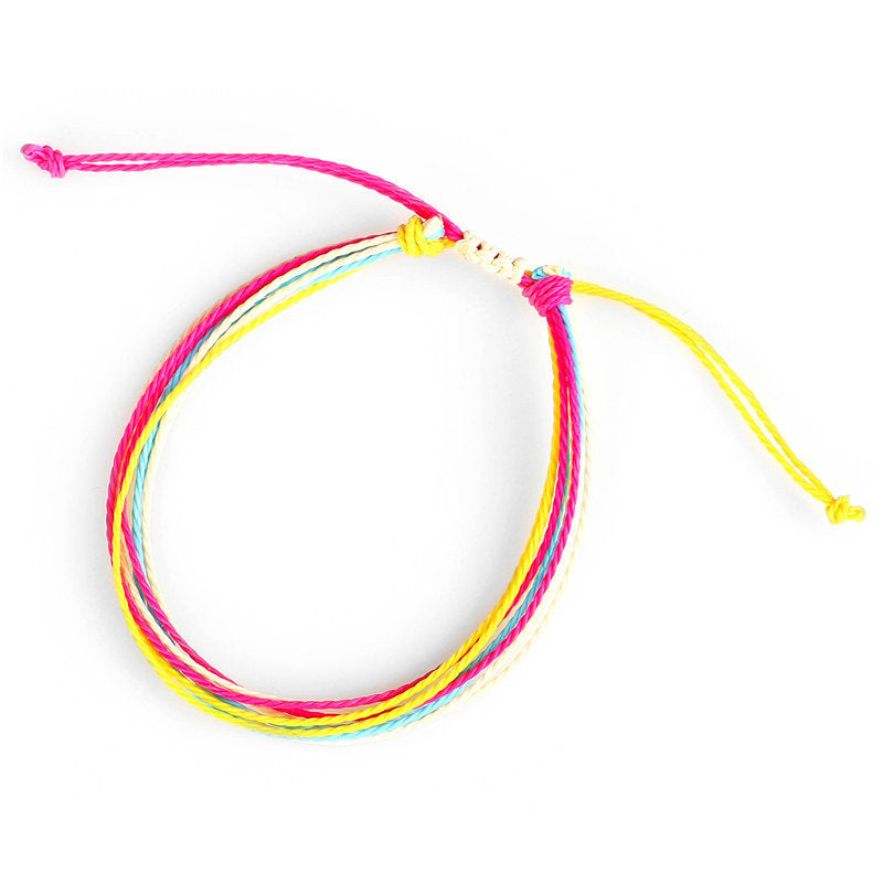Wax Line Creative Handwoven Bracelet Colorful Drawstring El Pazar