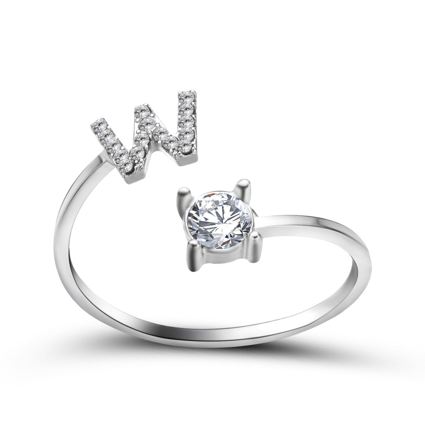 New Design Adjustable 26 Initial Letter Ring Fashion Jewelry For Women Simple Elegant Jewelry El Pazar