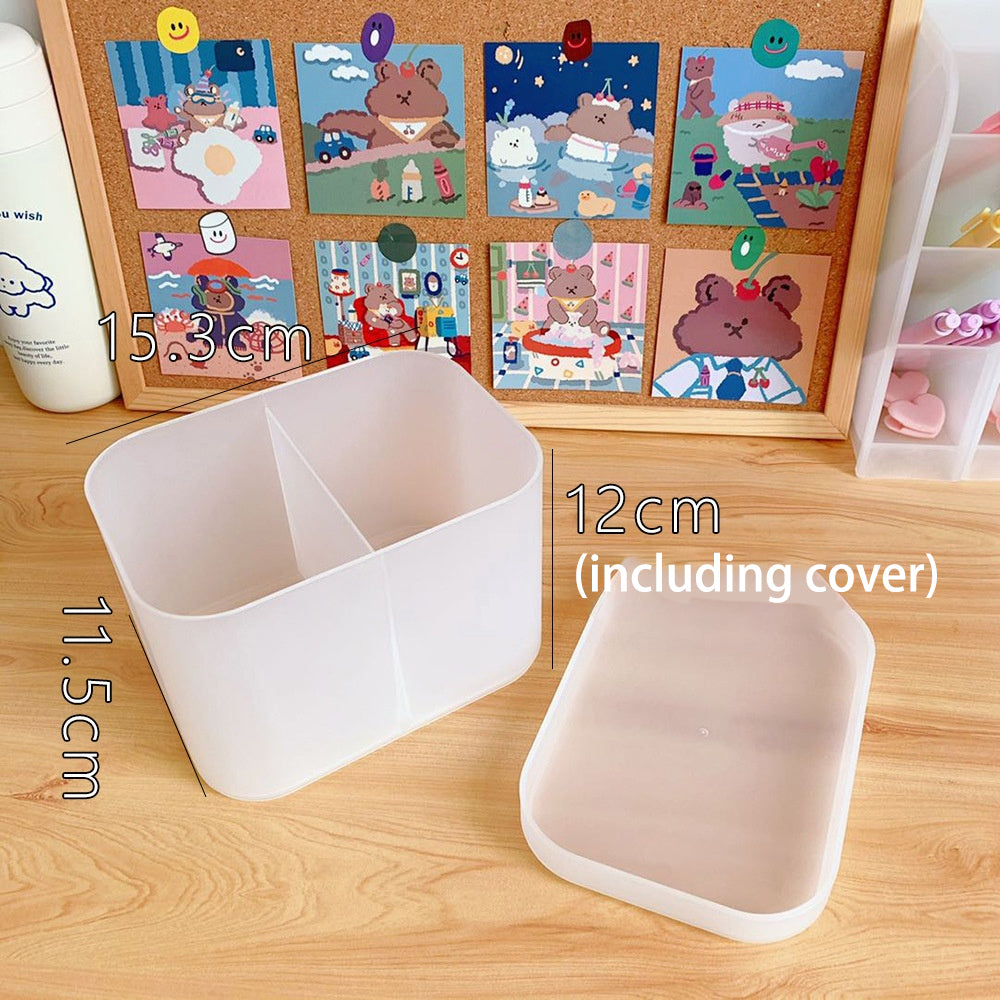 Korean Style Ins Style Desktop Net Red Cosmetic Storage Box Frosted Transparent Student Dormitory Rack Finishing Box Female eprolo