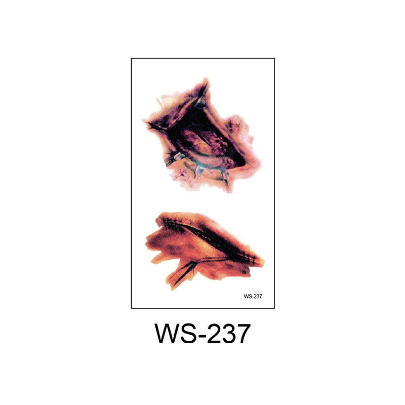 Waterproof Halloween horror wound scar face disposable temporary tattoo scar tattoo sticker eprolo