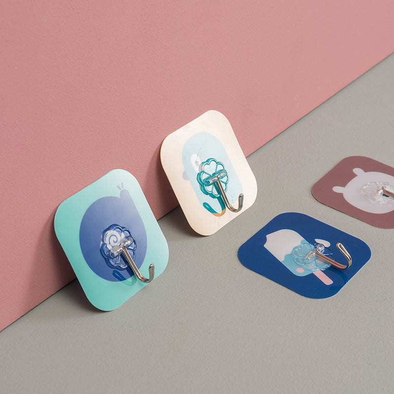 Creative Hole-Free Hook Sticky Hook Household Cartoon Wall-Mounted Bathroom Traceless Sticky Door Kitchen Sticky Hook eprolo