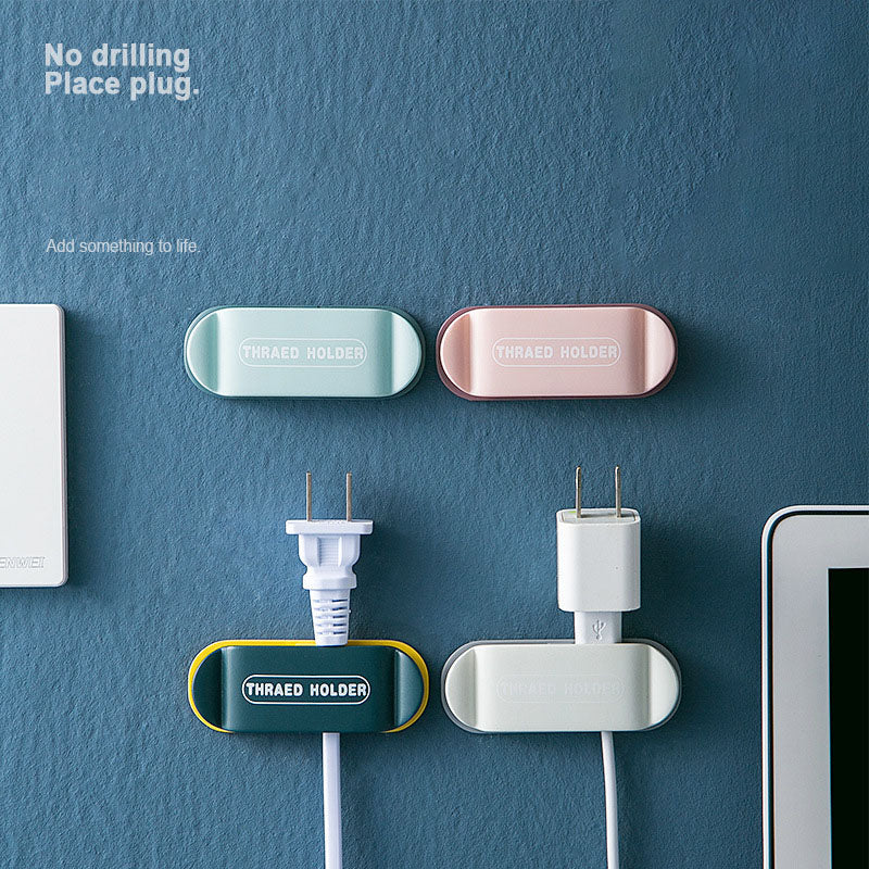 Creative Home Plug Sticky Hook Fixer Hanging Hook Wire Fixer Wire Hanging Storage Free Punching Fixed Clip Wire Organizer eprolo