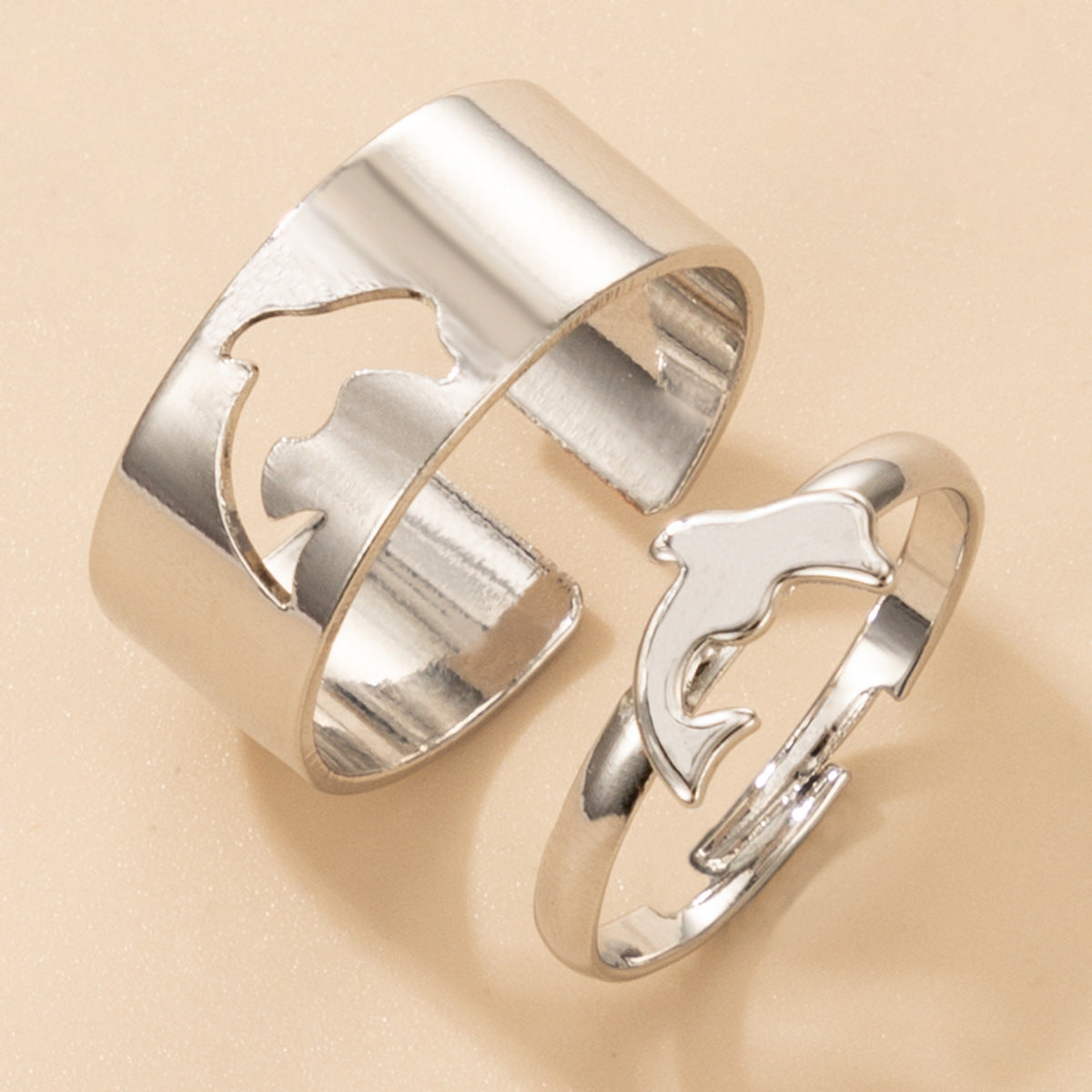 Butterfly Ring Set Creative Hollow Ins Personality Punk Style Couple Ring Pair Ring El Pazar