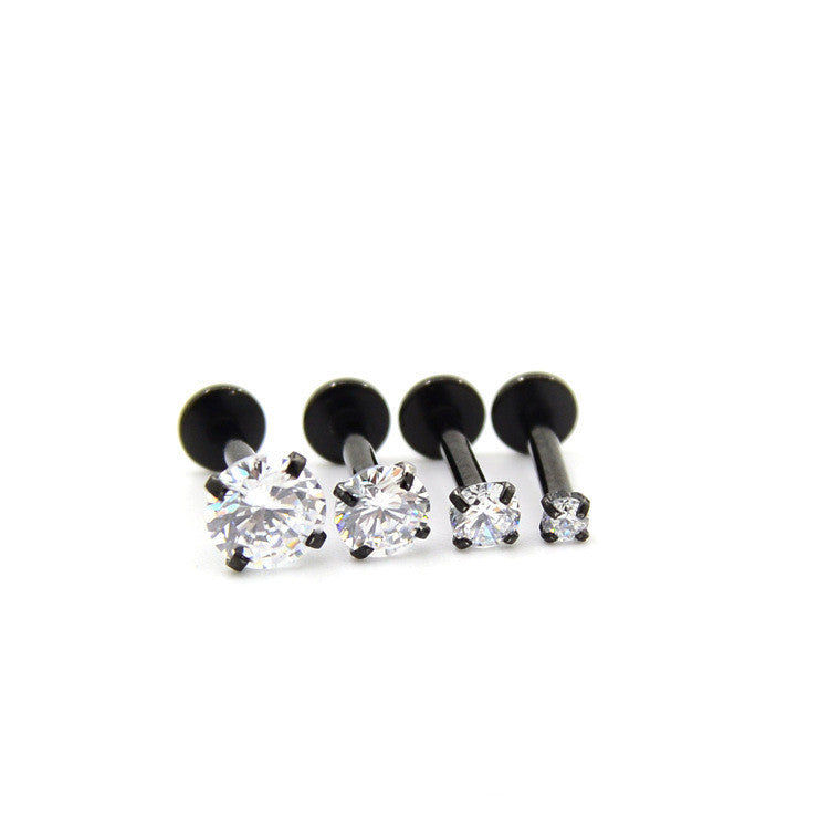 Titanium Steel Piercing Jewelry With Diamond Zircon Inner El Pazar