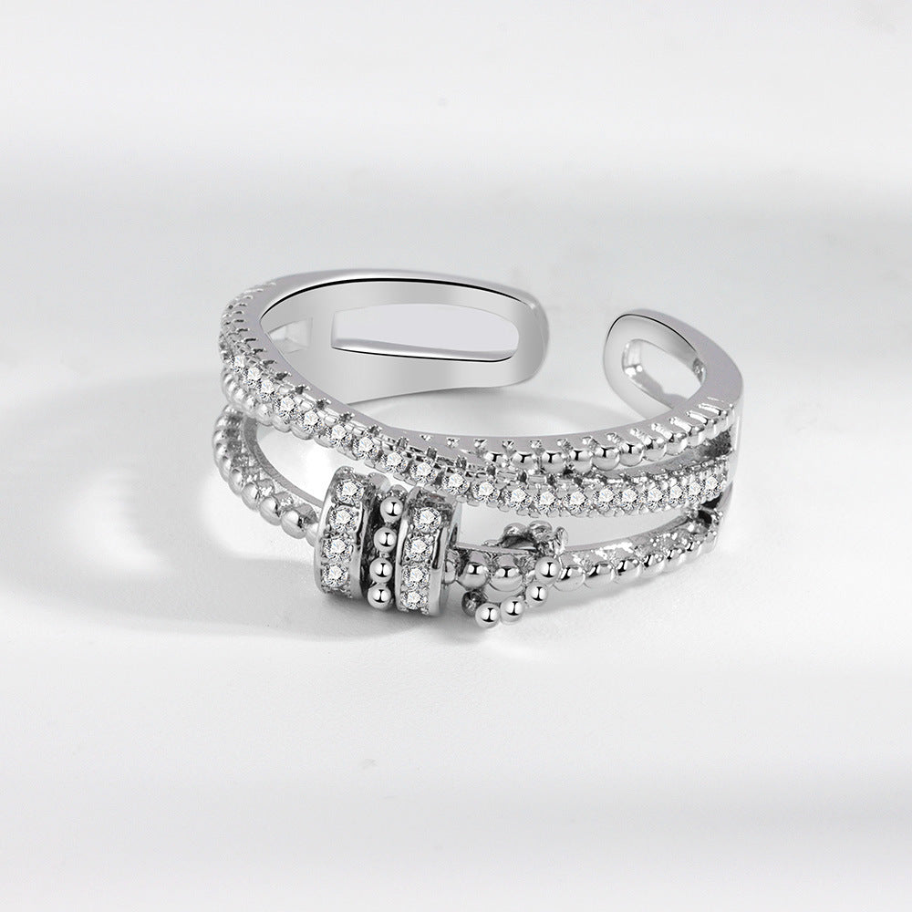 S925 Sterling Silver Rotating Ring Women's Fashion Personality El Pazar