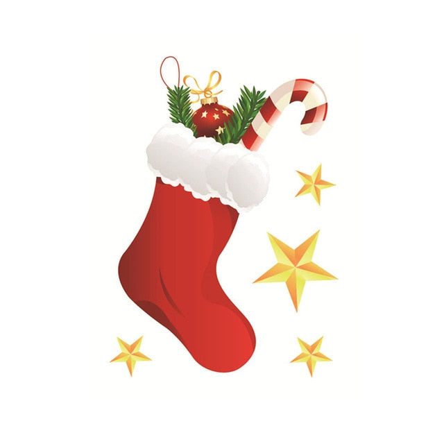 Christmas Window Sticker Santa Claus/Snowman/Elk Glass Sticker Xmas Christmas Decorations for Home Natal New Year Gift Noel eprolo