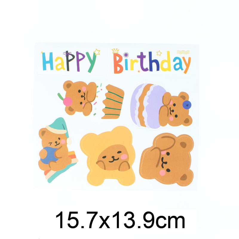 Cake Decoration Bear Flag Bear Plug-In Cartoon Net Red Children's Birthday Cake Decoration eprolo