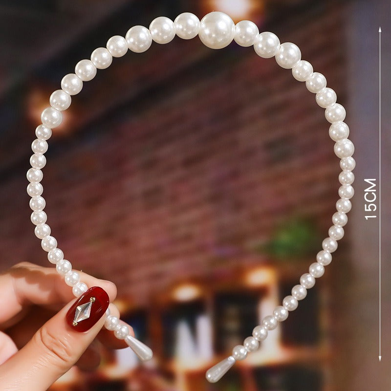Bride's Hair Accessories Women's Handwoven Knotty Pearl Headband Japanese Korean Headdress Bow Hair Clip Crown Headband eprolo