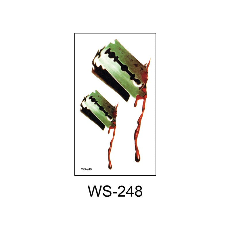 Waterproof Halloween horror wound scar face disposable temporary tattoo scar tattoo sticker eprolo